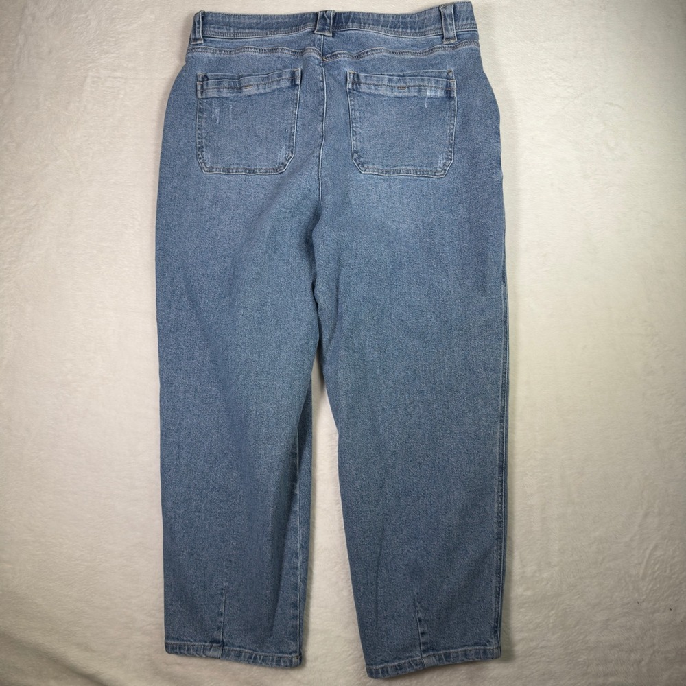 Democracy Womens Blue Denim AB Tech Crop Jeans Size 16 Relaxed Fit Casual‎ - Picture 2 of 9